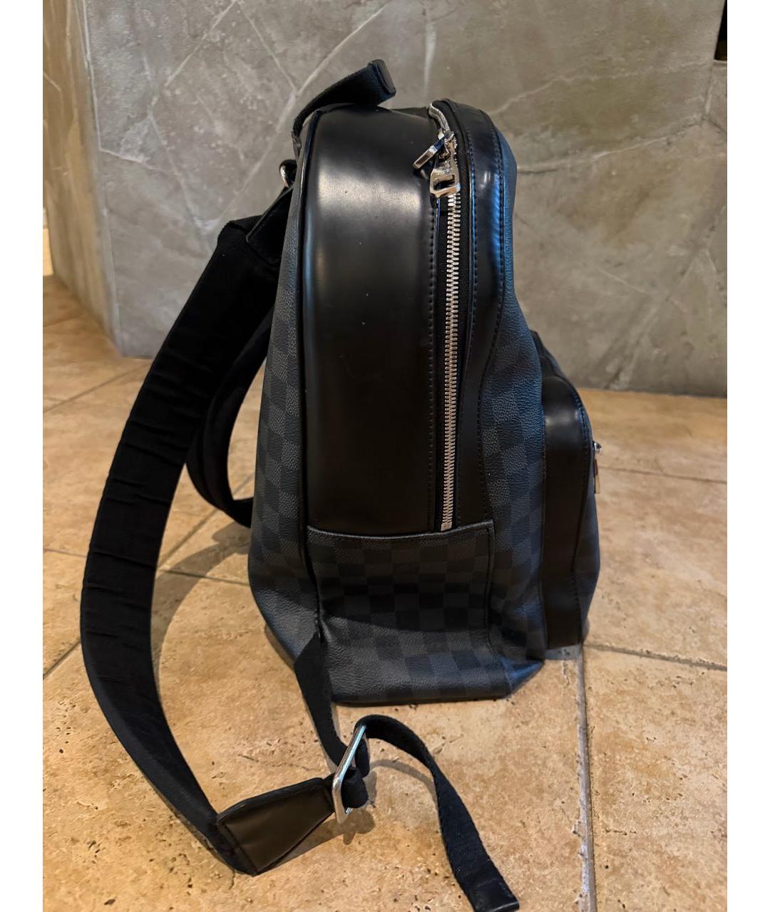 LOUIS VUITTON Черный канва рюкзак, фото 2