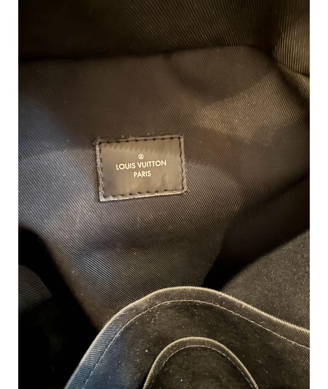 LOUIS VUITTON Черный канва рюкзак, фото 4