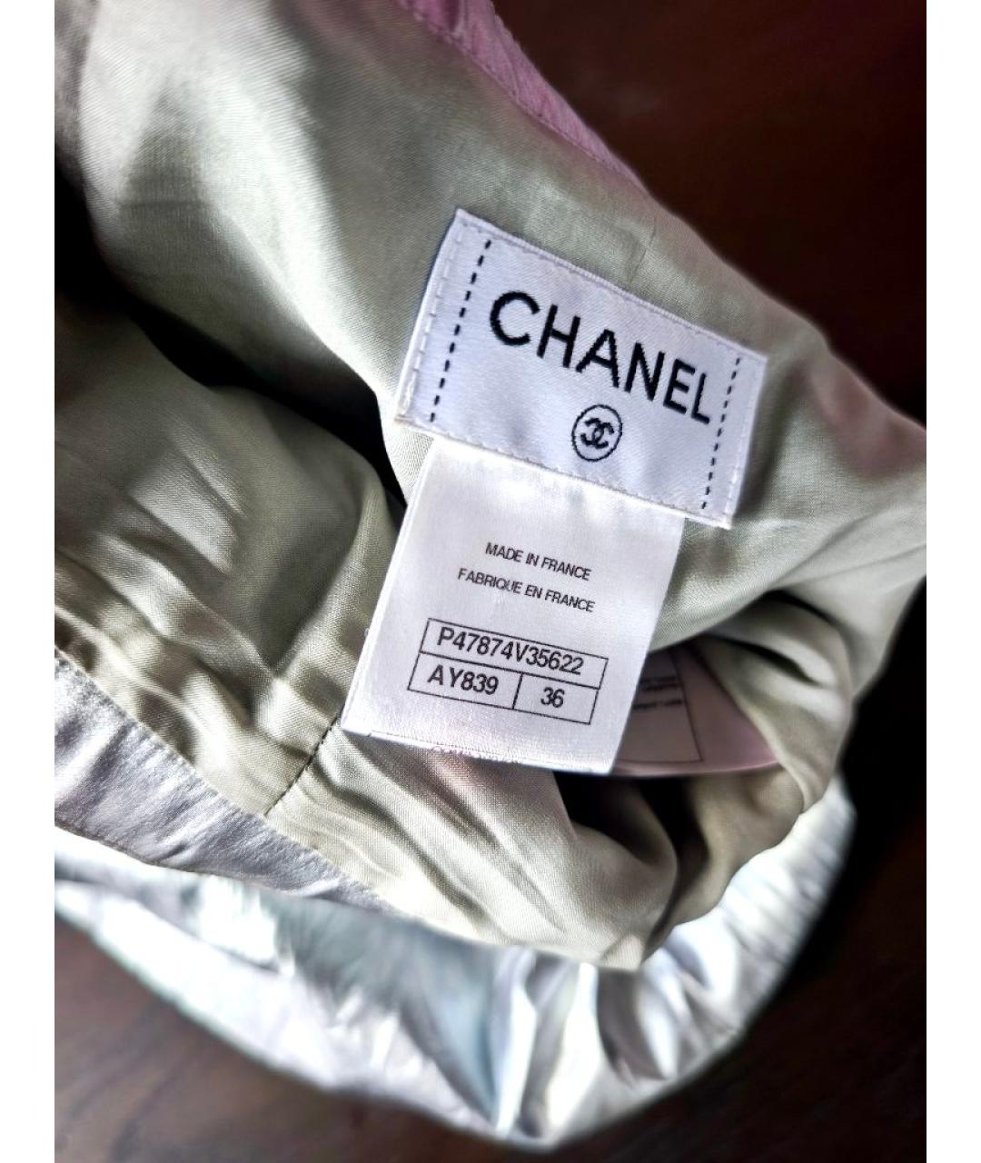 CHANEL Серебряные шелковые шорты, фото 6