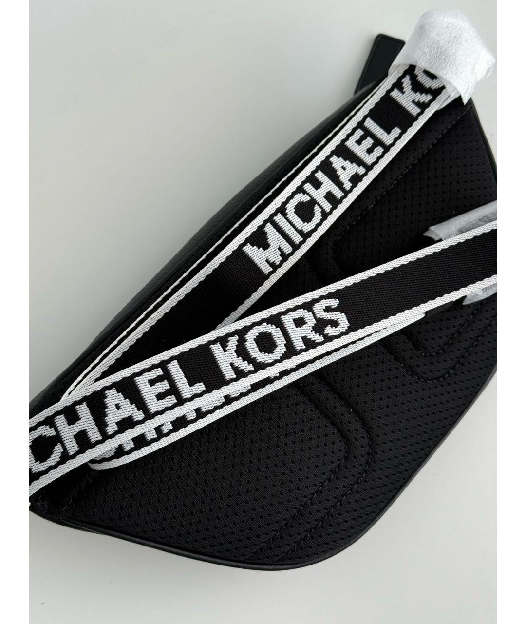MICHAEL KORS Черная кожаная поясная сумка, фото 6