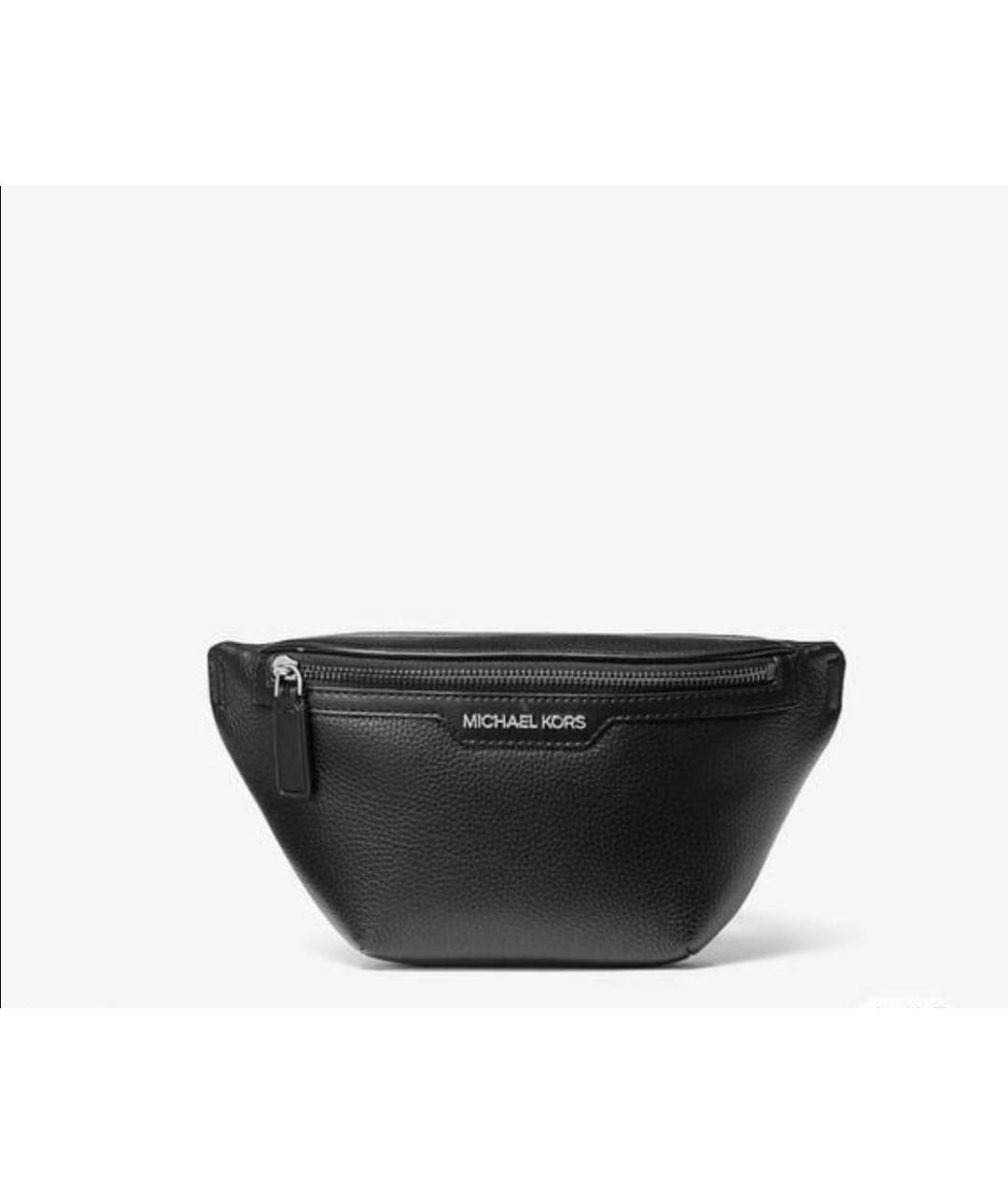 MICHAEL KORS Черная кожаная поясная сумка, фото 9
