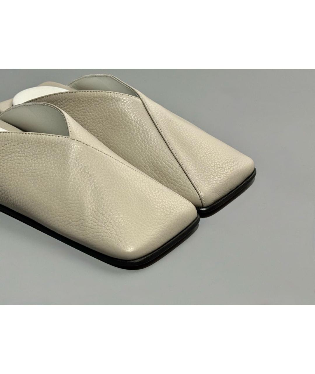 MM6 MAISON MARGIELA Серые кожаные сабо, фото 3