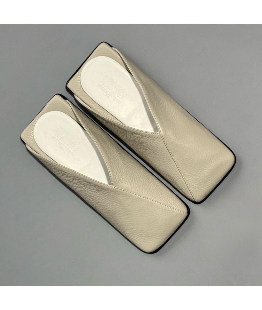 MM6 MAISON MARGIELA Серые кожаные сабо, фото 4