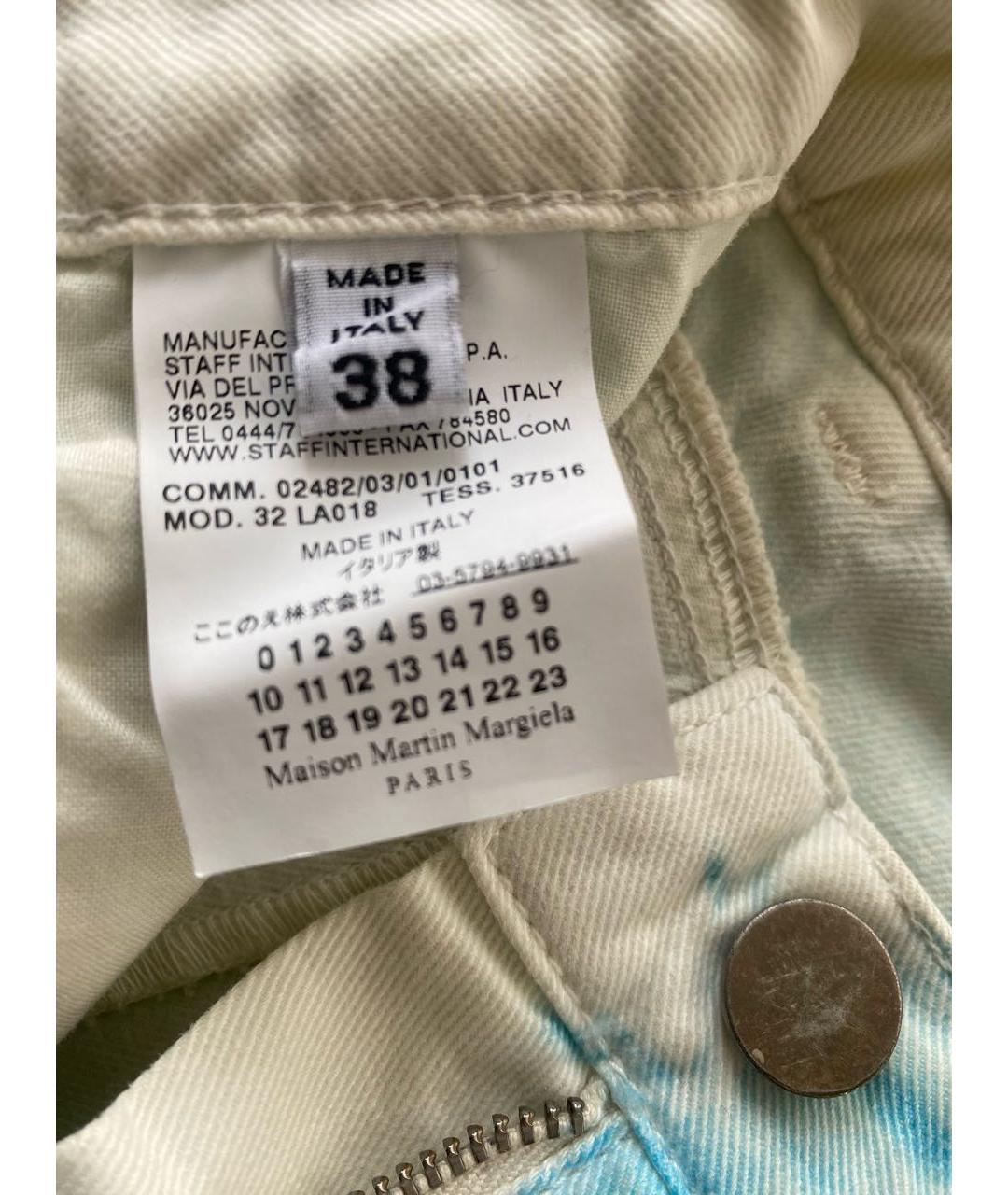 MM6 MAISON MARGIELA Бирюзовые хлопко-кашемировые джинсы слим, фото 4