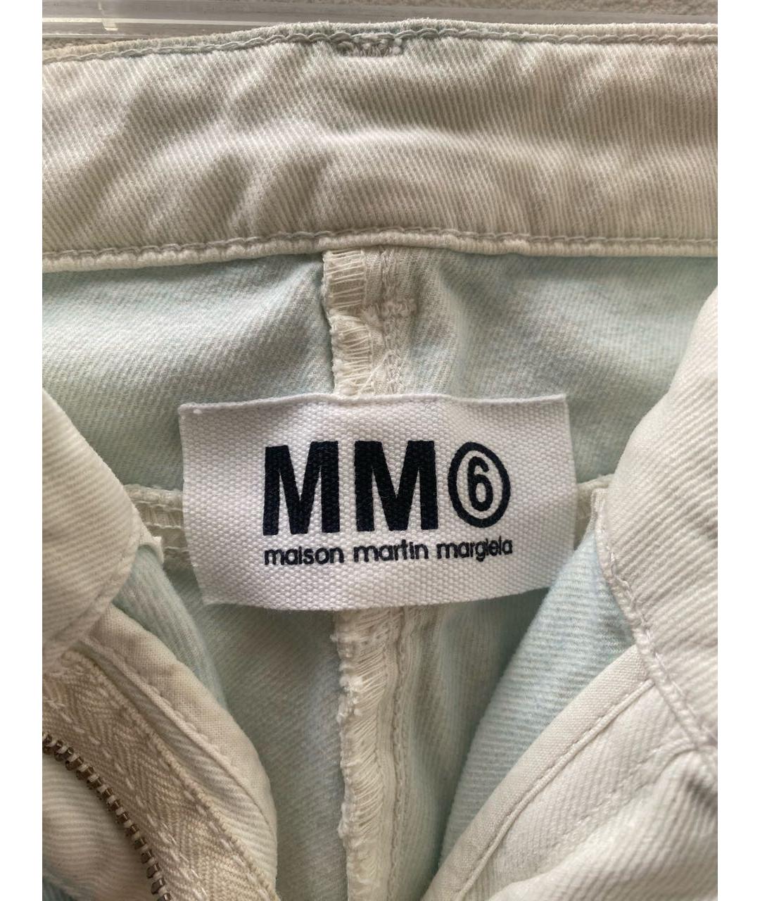 MM6 MAISON MARGIELA Бирюзовые хлопко-кашемировые джинсы слим, фото 3