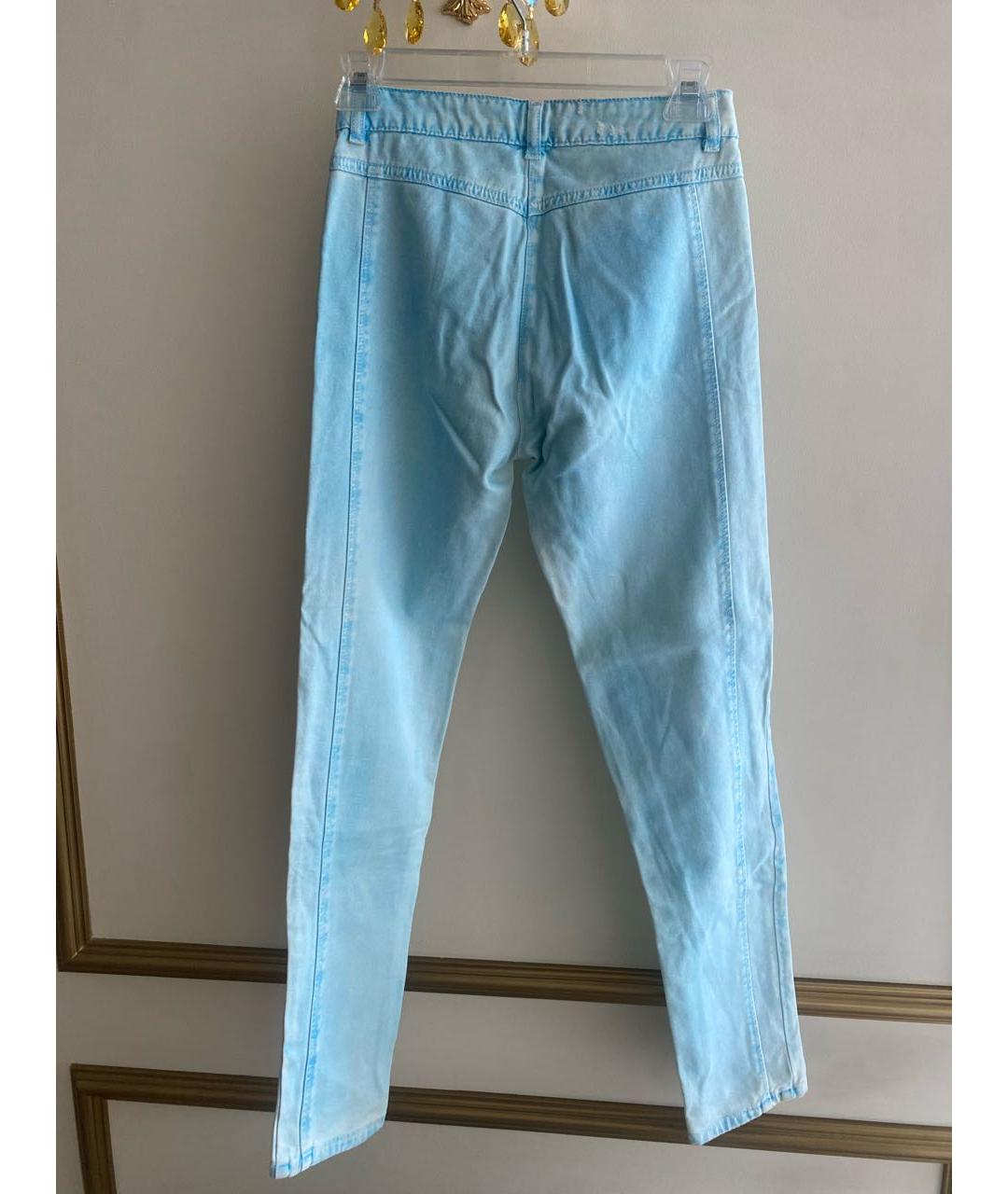 MM6 MAISON MARGIELA Бирюзовые хлопко-кашемировые джинсы слим, фото 2