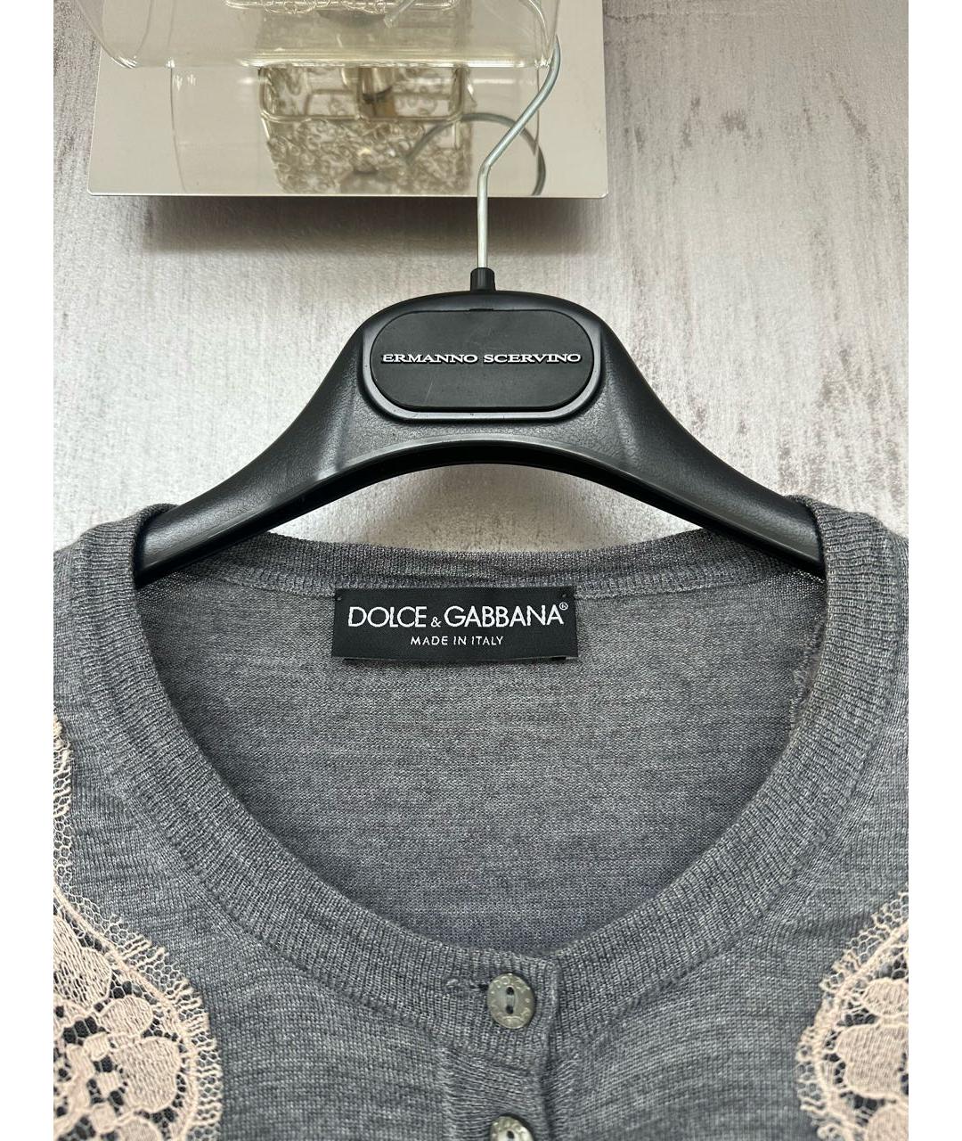 DOLCE&GABBANA Серый кашемировый кардиган, фото 3