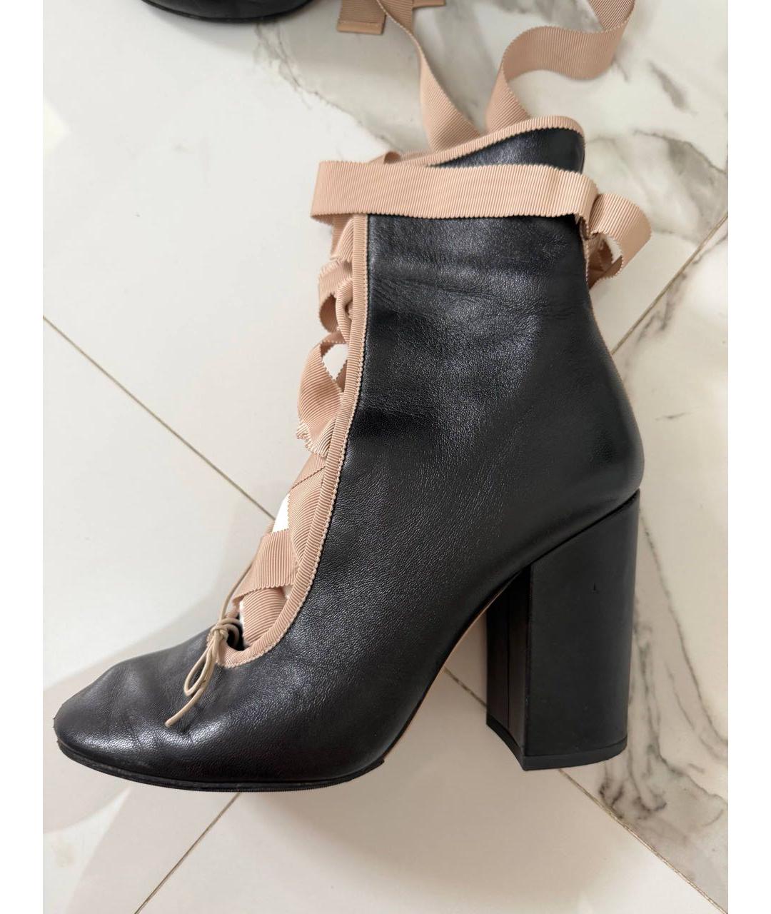 VALENTINO Черные кожаные полусапоги, фото 9
