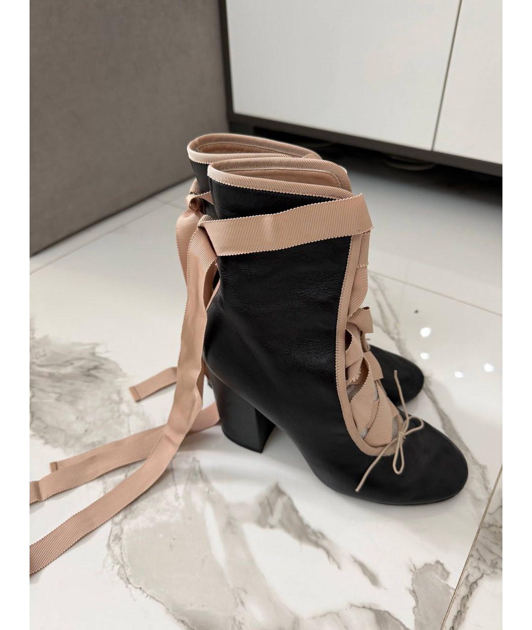 VALENTINO Черные кожаные полусапоги, фото 8