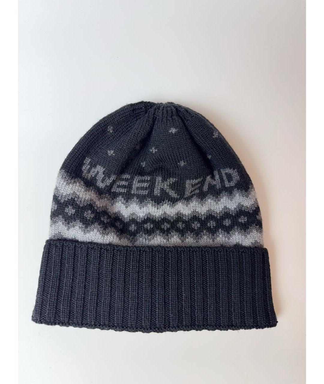 WEEKEND MAX MARA Черная шерстяная шапка, фото 3