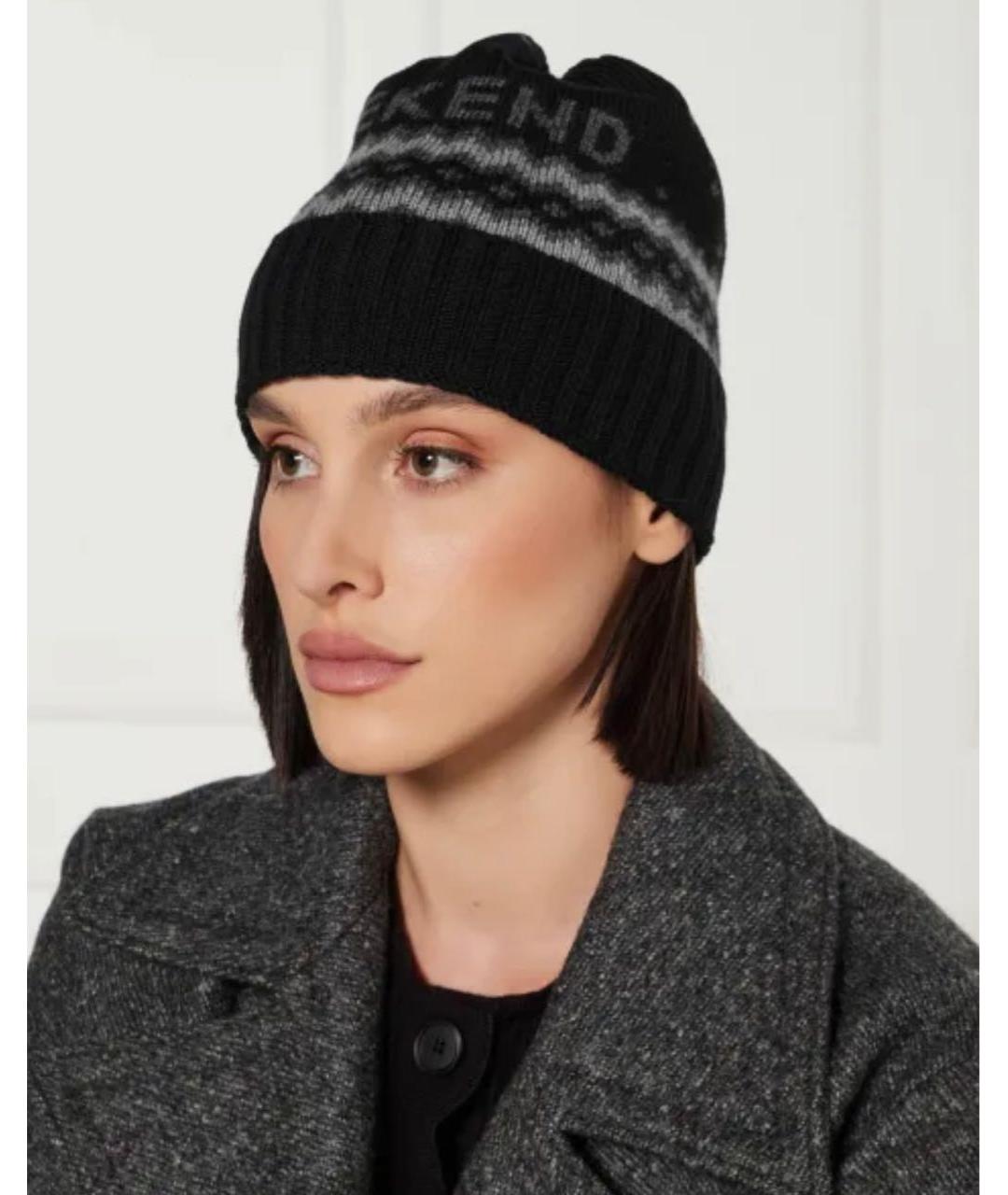 WEEKEND MAX MARA Черная шерстяная шапка, фото 5