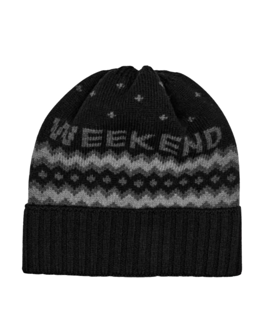 WEEKEND MAX MARA Черная шерстяная шапка, фото 1