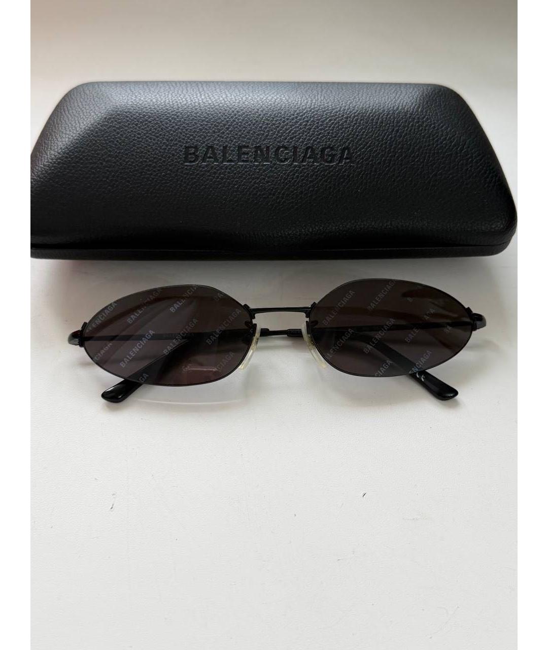 BALENCIAGA Черные металлические солнцезащитные очки, фото 9