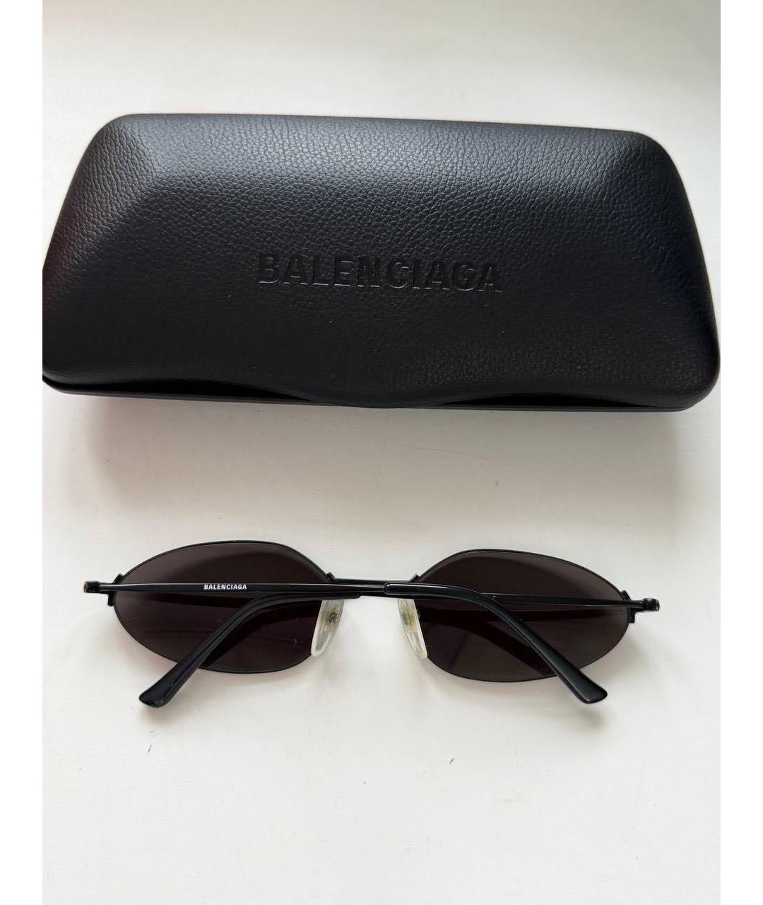 BALENCIAGA Черные металлические солнцезащитные очки, фото 3