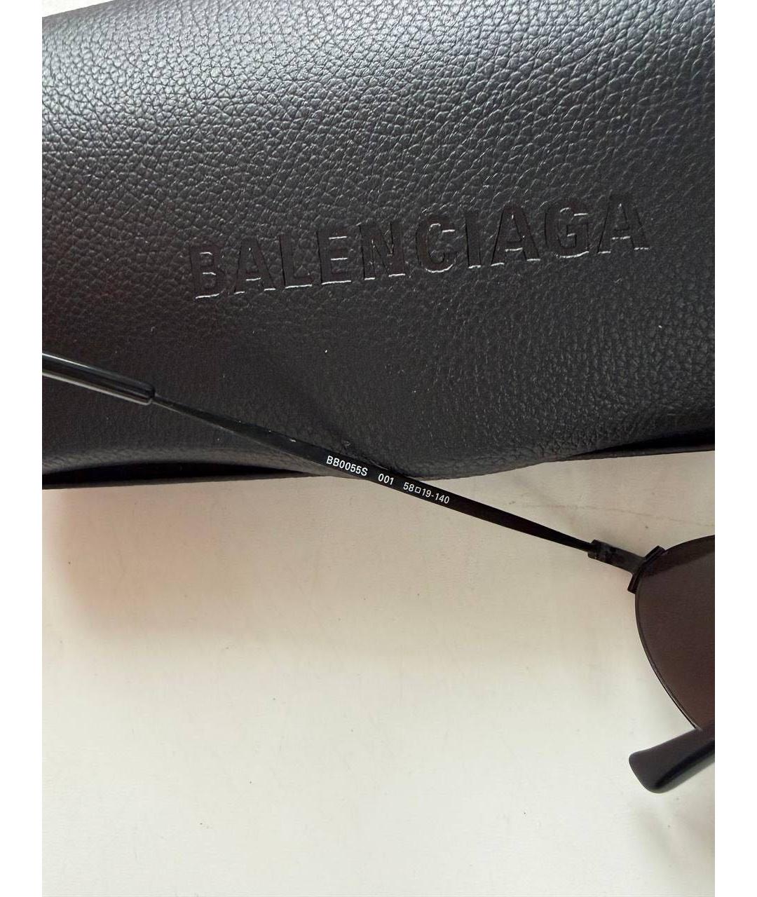 BALENCIAGA Черные металлические солнцезащитные очки, фото 6