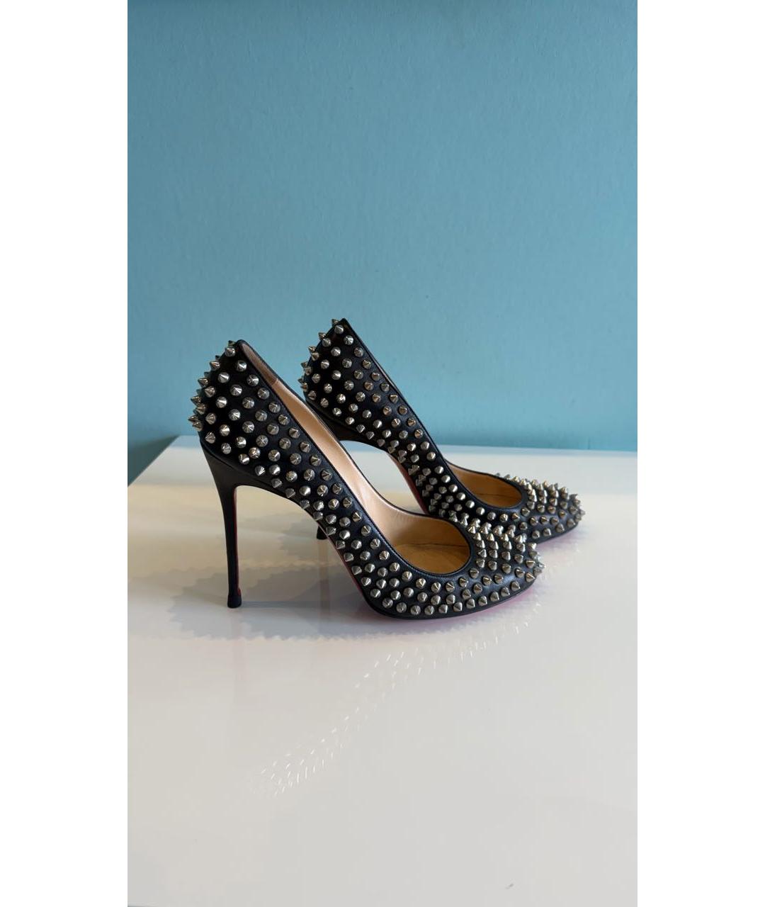 CHRISTIAN LOUBOUTIN Черные кожаные туфли, фото 5