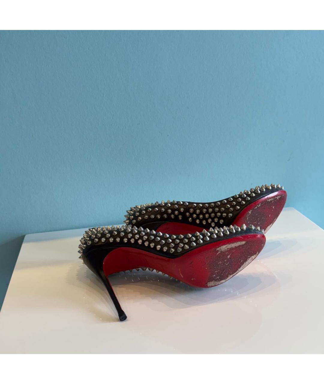 CHRISTIAN LOUBOUTIN Черные кожаные туфли, фото 4