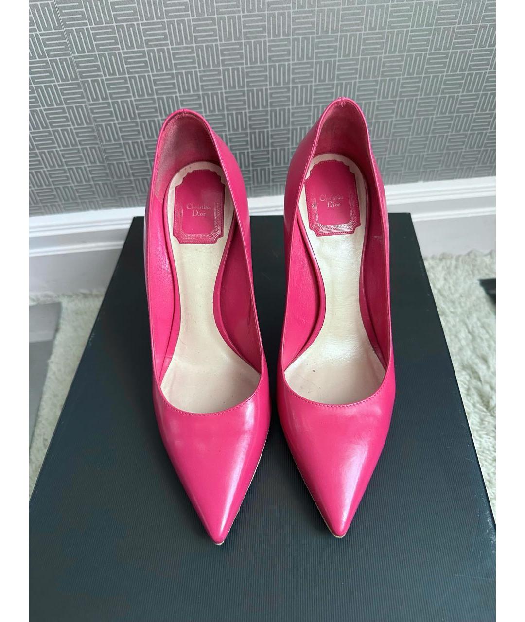 CHRISTIAN DIOR Фуксия кожаные туфли, фото 2