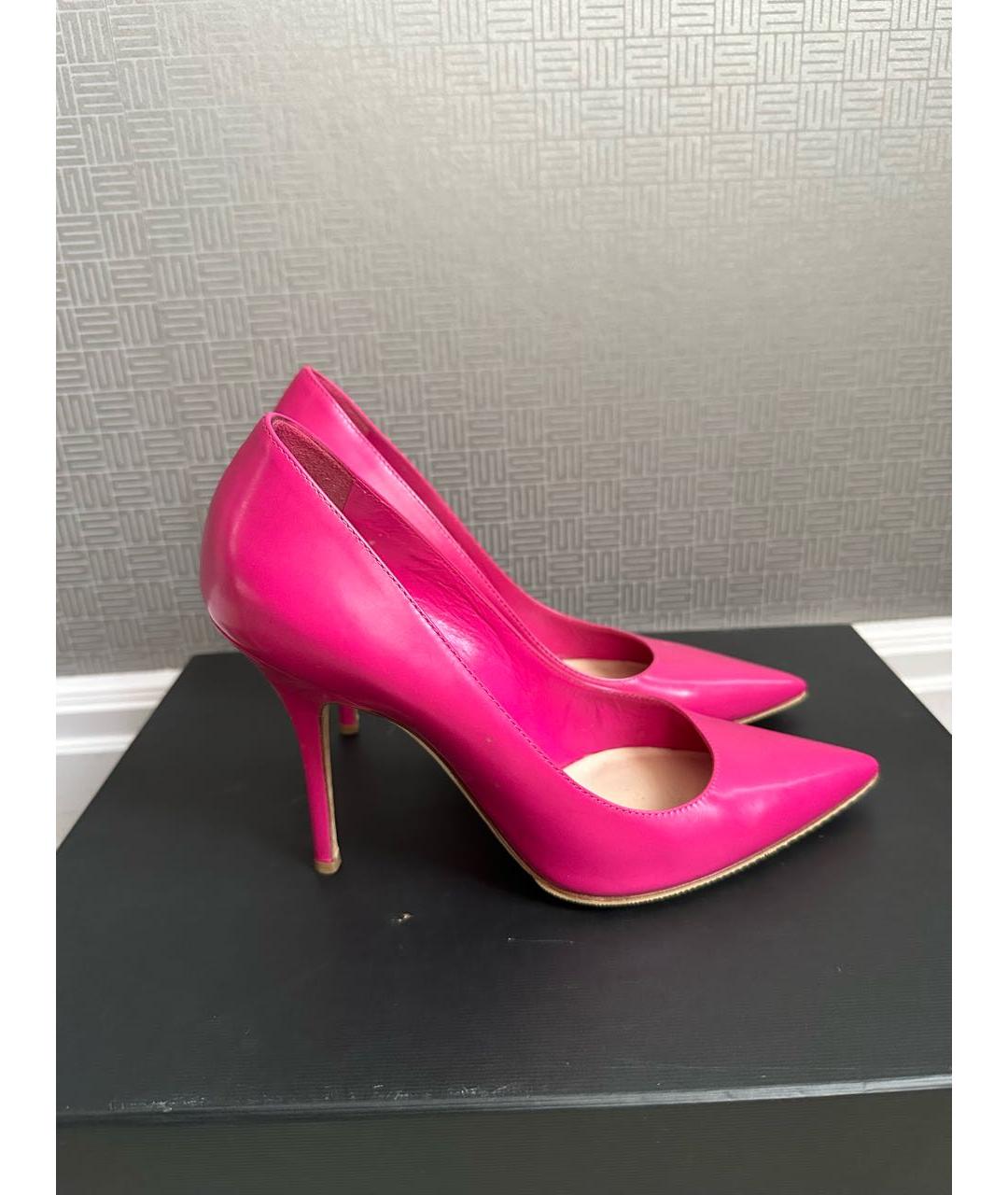 CHRISTIAN DIOR Фуксия кожаные туфли, фото 6