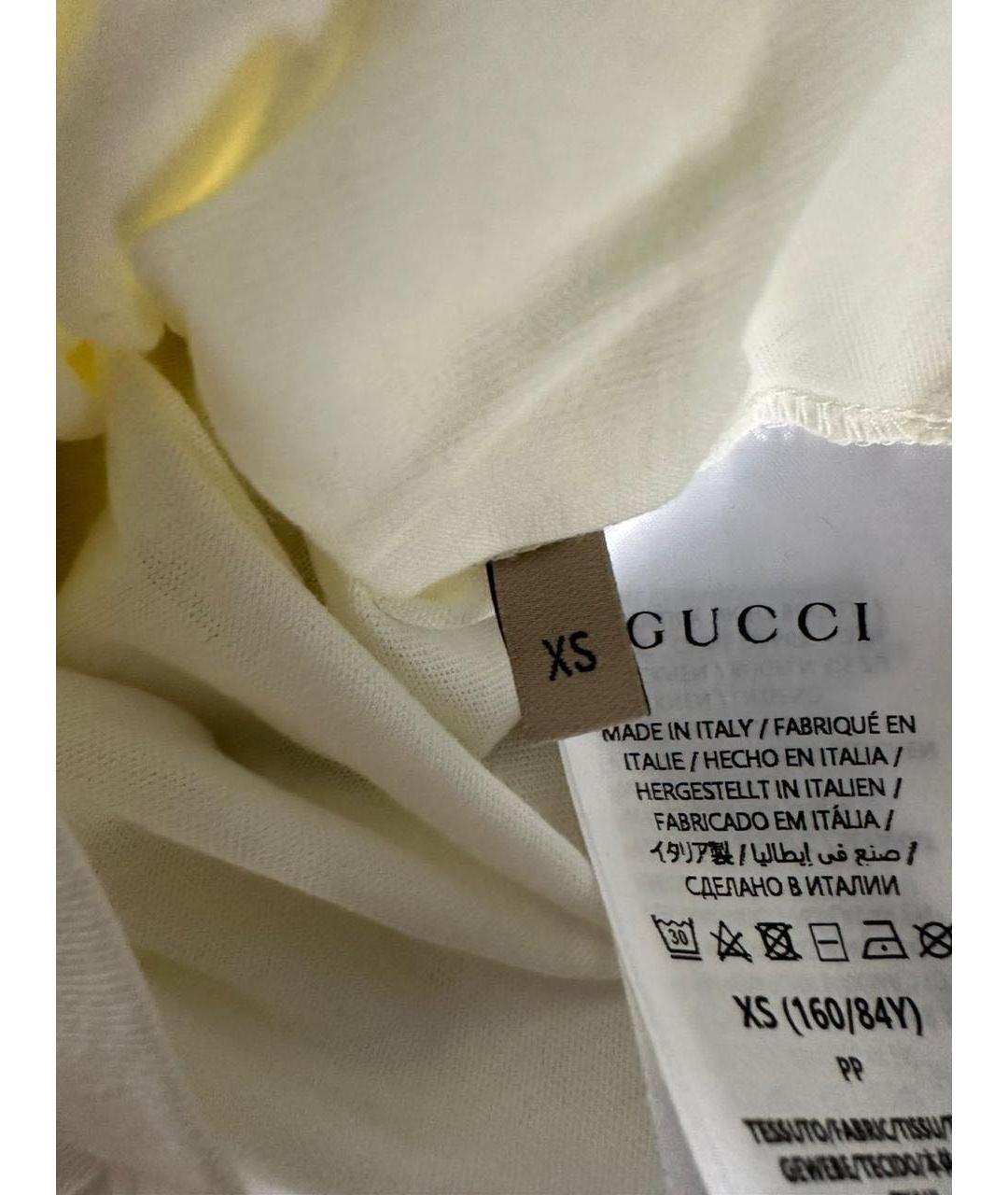 GUCCI Белая хлопковая футболка, фото 2