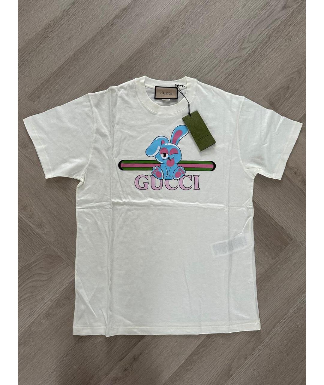 GUCCI Белая хлопковая футболка, фото 7