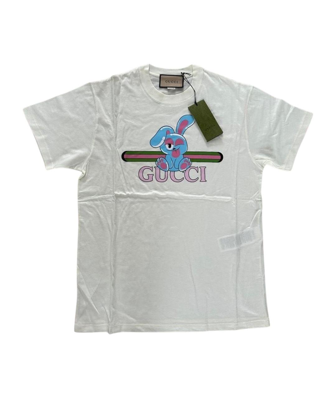 GUCCI Белая хлопковая футболка, фото 1