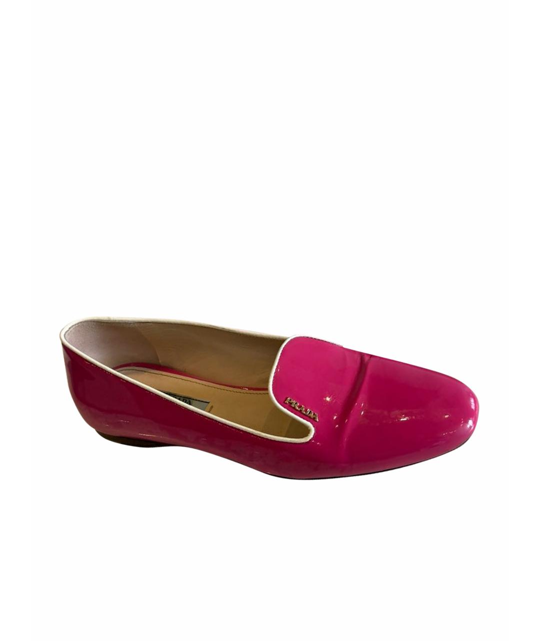 PRADA Фуксия лоферы из лакированной кожи, фото 1