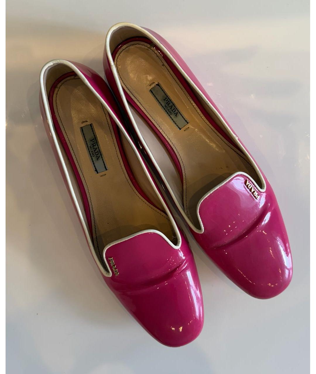 PRADA Фуксия лоферы из лакированной кожи, фото 2