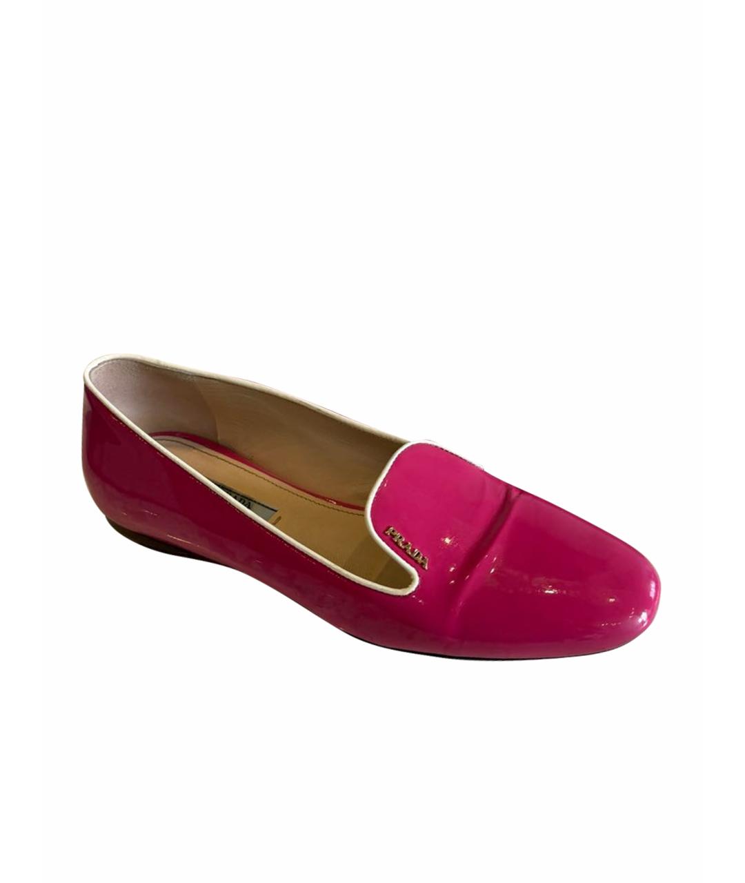 PRADA Фуксия лоферы из лакированной кожи, фото 5