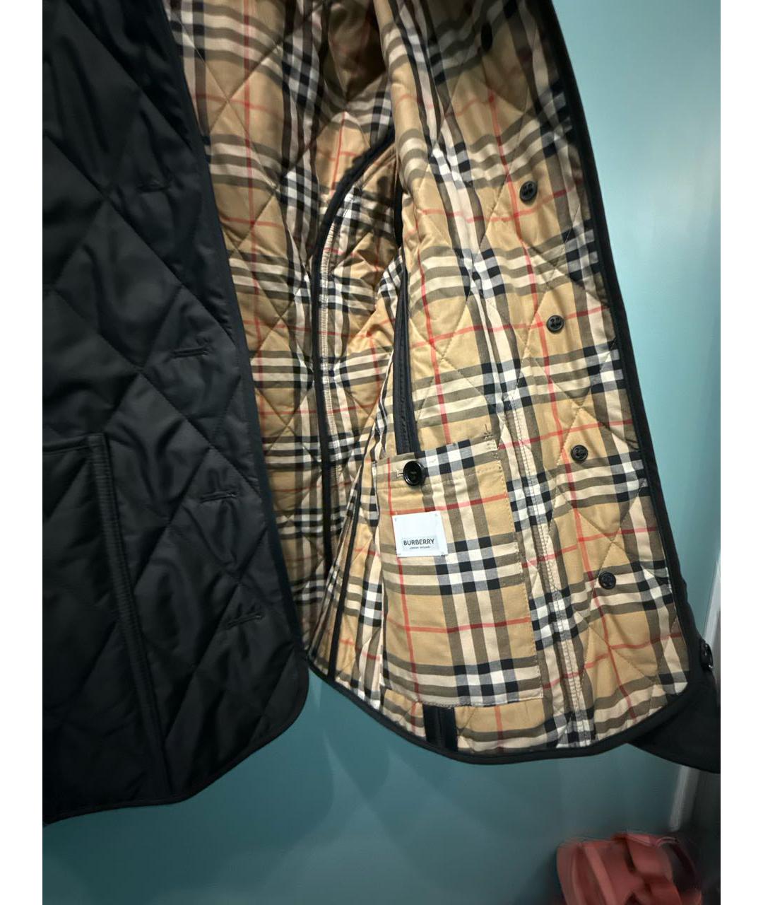 BURBERRY Черная полиэстеровая куртка, фото 3