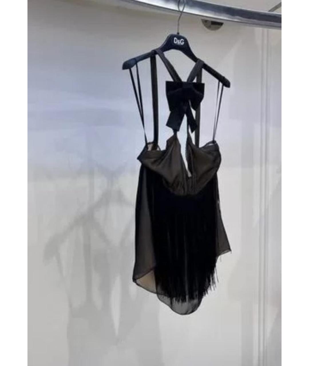 DOLCE&GABBANA Черная шелковая майка, фото 4