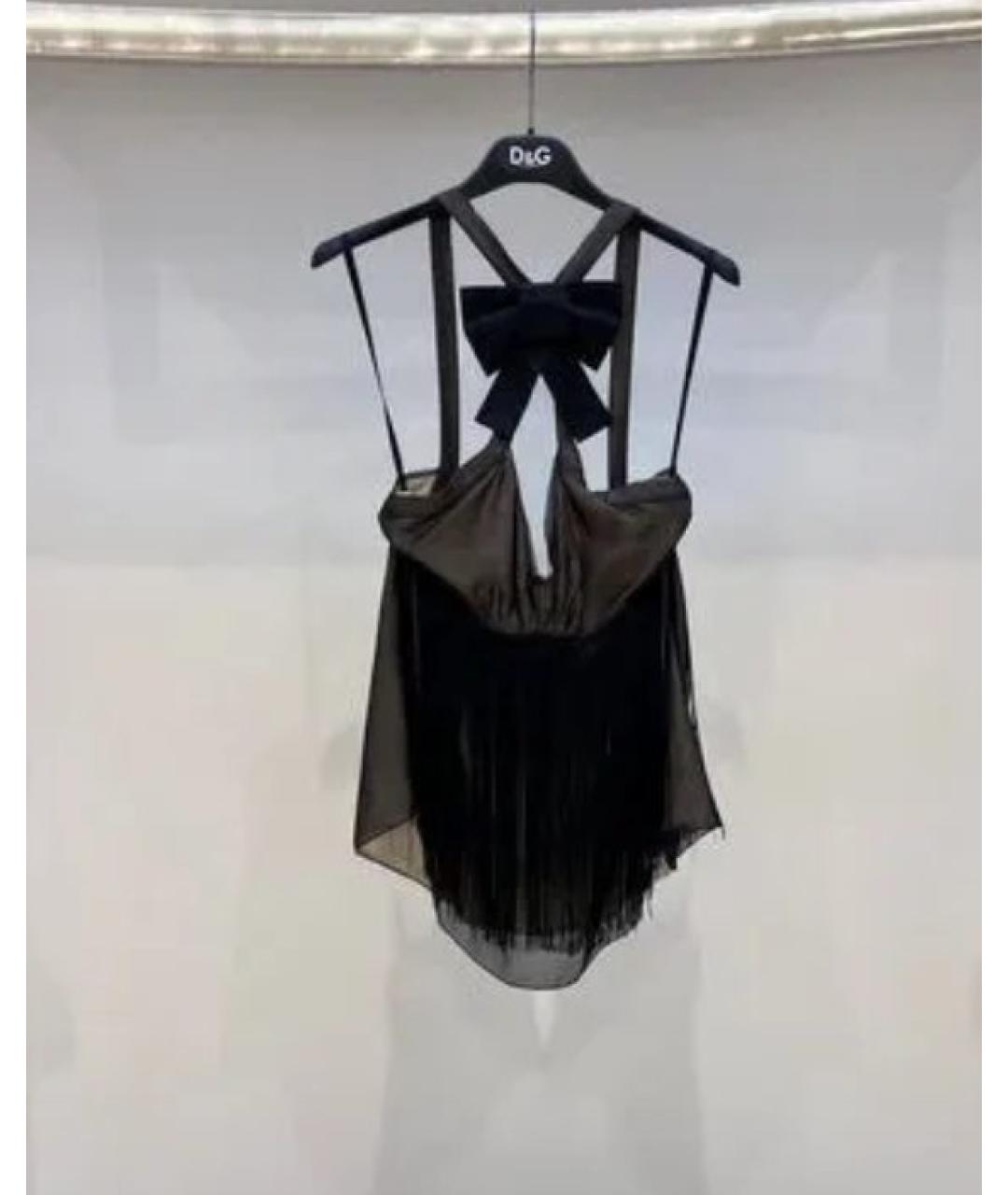 DOLCE&GABBANA Черная шелковая майка, фото 5