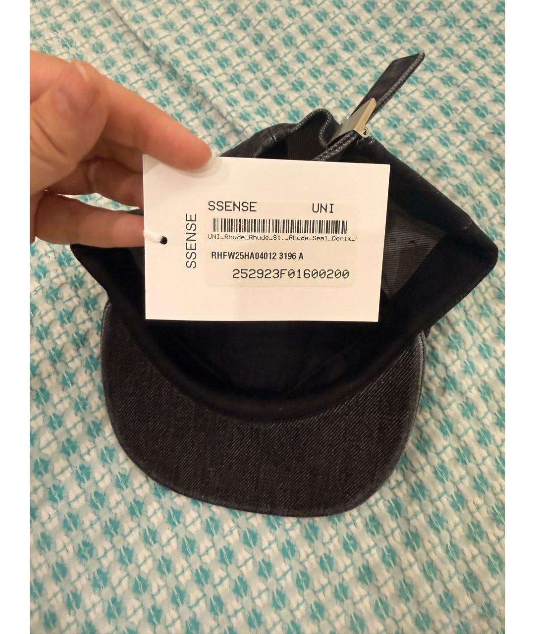 RHUDE Антрацитовая хлопковая кепка, фото 4