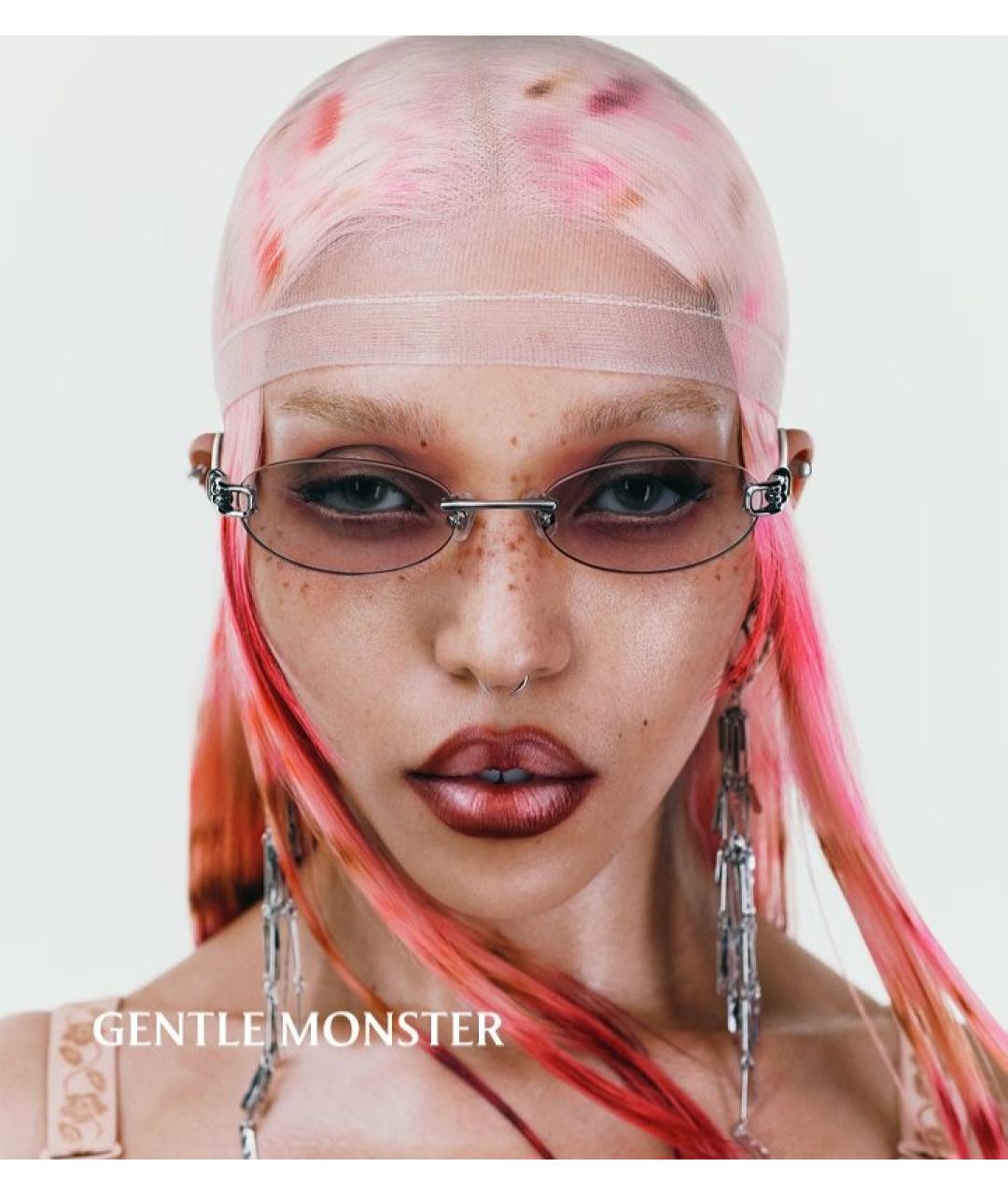 GENTLE MONSTER Бежевые металлические солнцезащитные очки, фото 3