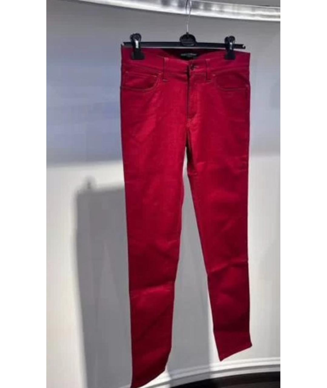 DOLCE&GABBANA Красные хлопковые прямые джинсы, фото 5