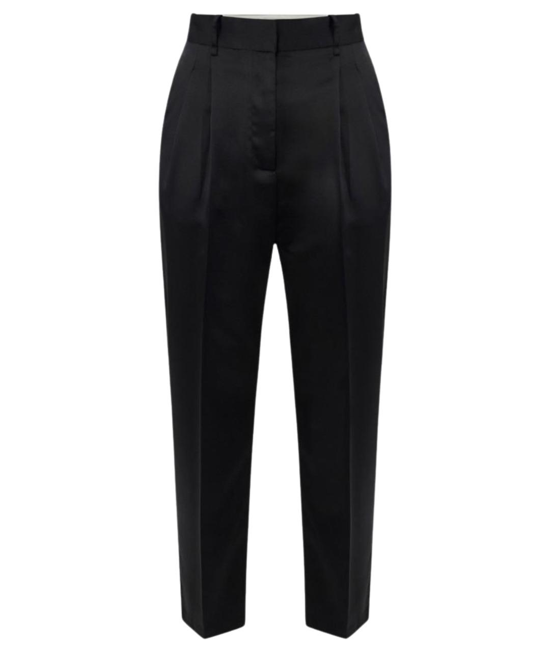 ELISABETTA FRANCHI Черные полиэстеровые прямые брюки, фото 1