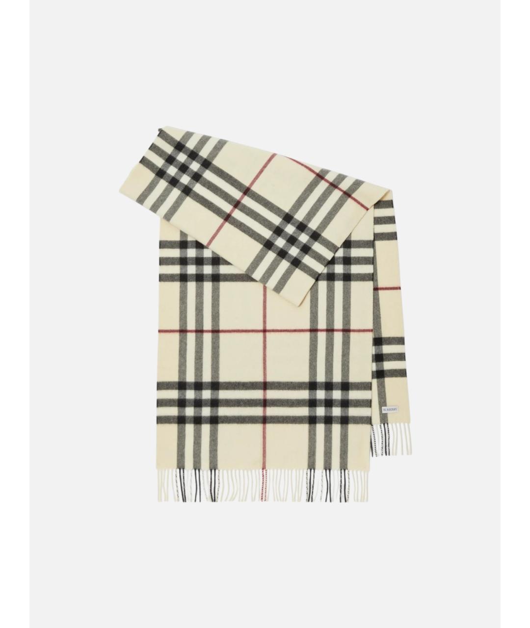 BURBERRY Бежевый кашемировый шарф, фото 5
