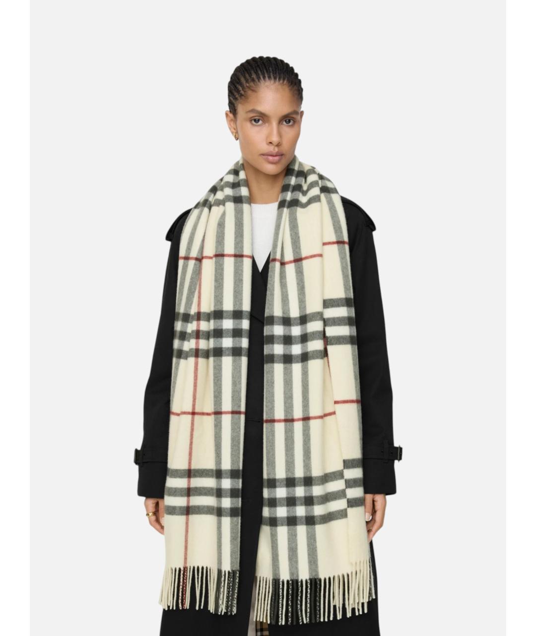 BURBERRY Бежевый кашемировый шарф, фото 3