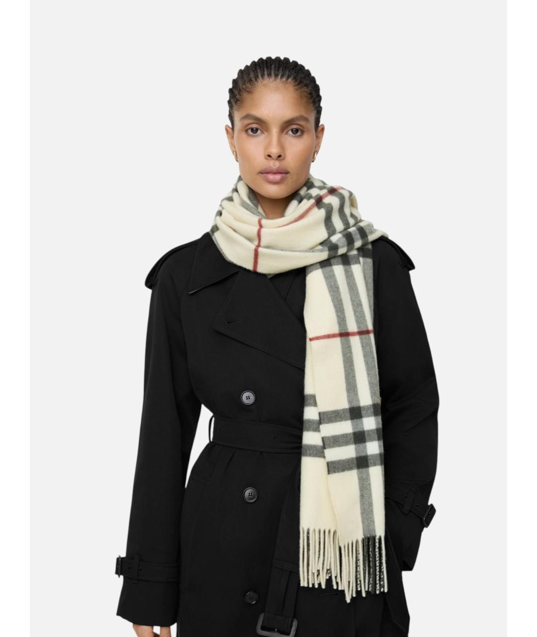 BURBERRY Бежевый кашемировый шарф, фото 2