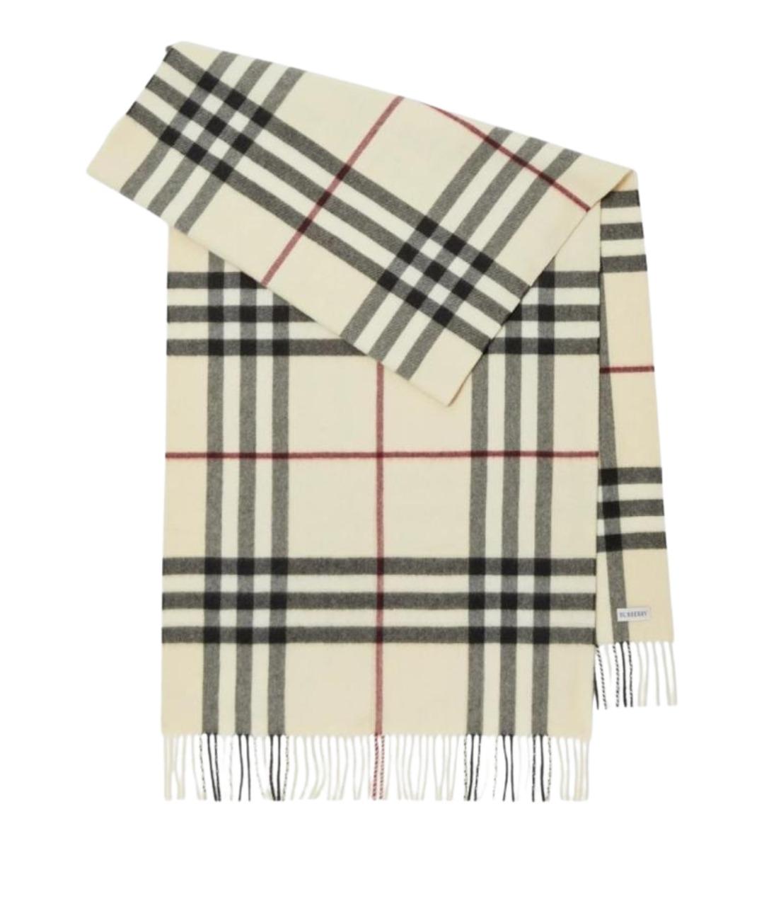 BURBERRY Бежевый кашемировый шарф, фото 1