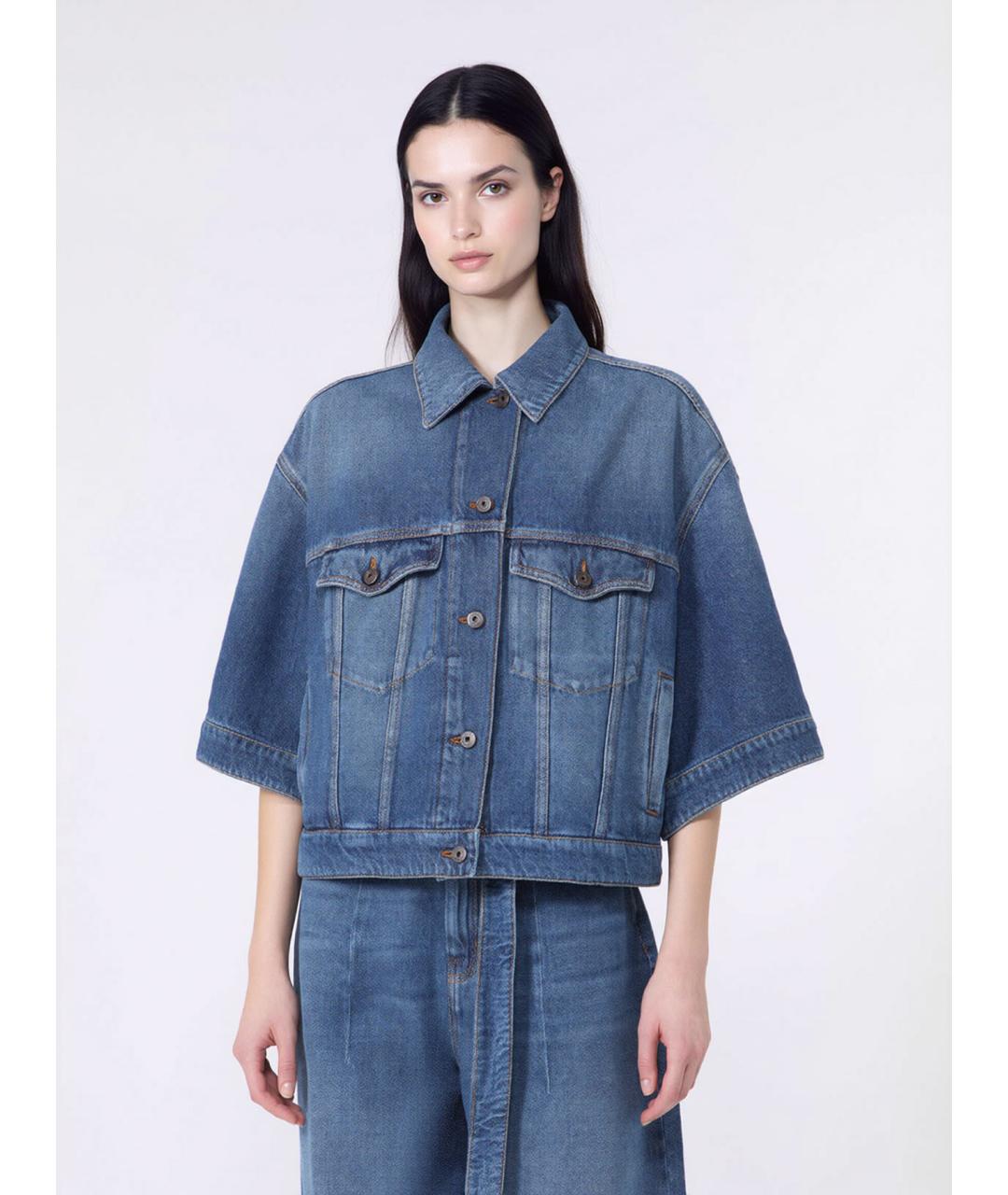WEEKEND MAX MARA Синяя хлопковая куртка, фото 3