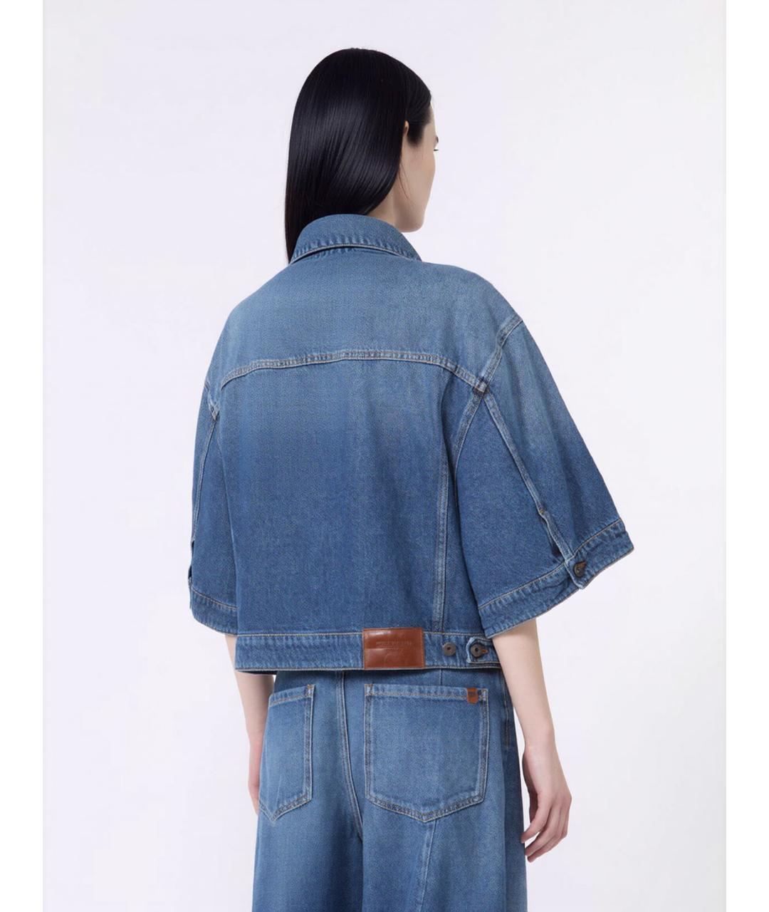 WEEKEND MAX MARA Синяя хлопковая куртка, фото 4