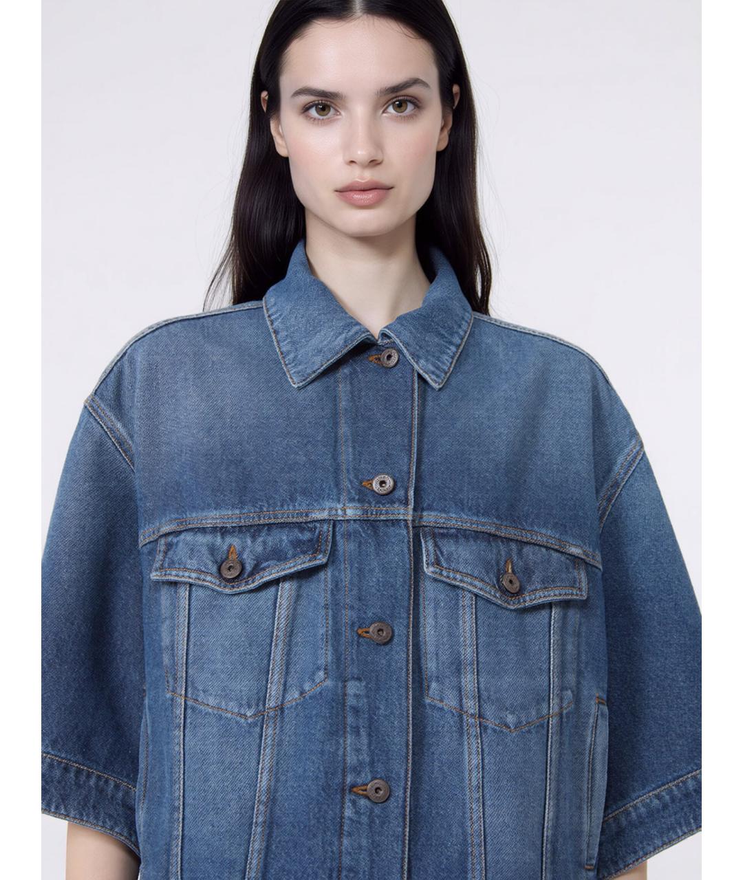 WEEKEND MAX MARA Синяя хлопковая куртка, фото 5