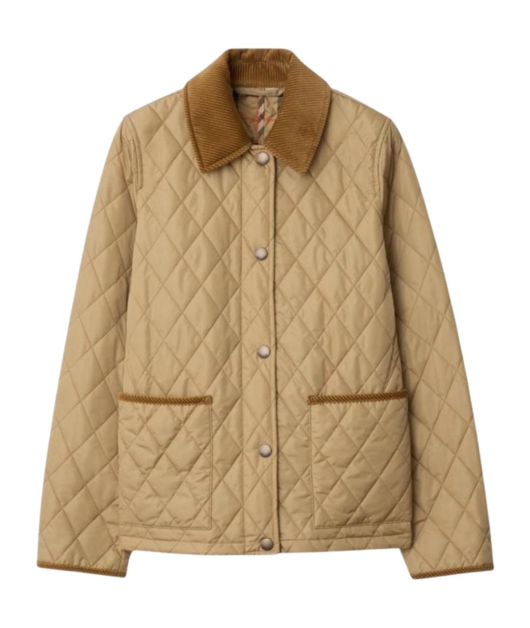 BURBERRY Бежевая полиамидовая куртка, фото 1