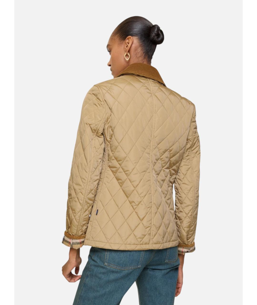 BURBERRY Бежевая полиамидовая куртка, фото 3