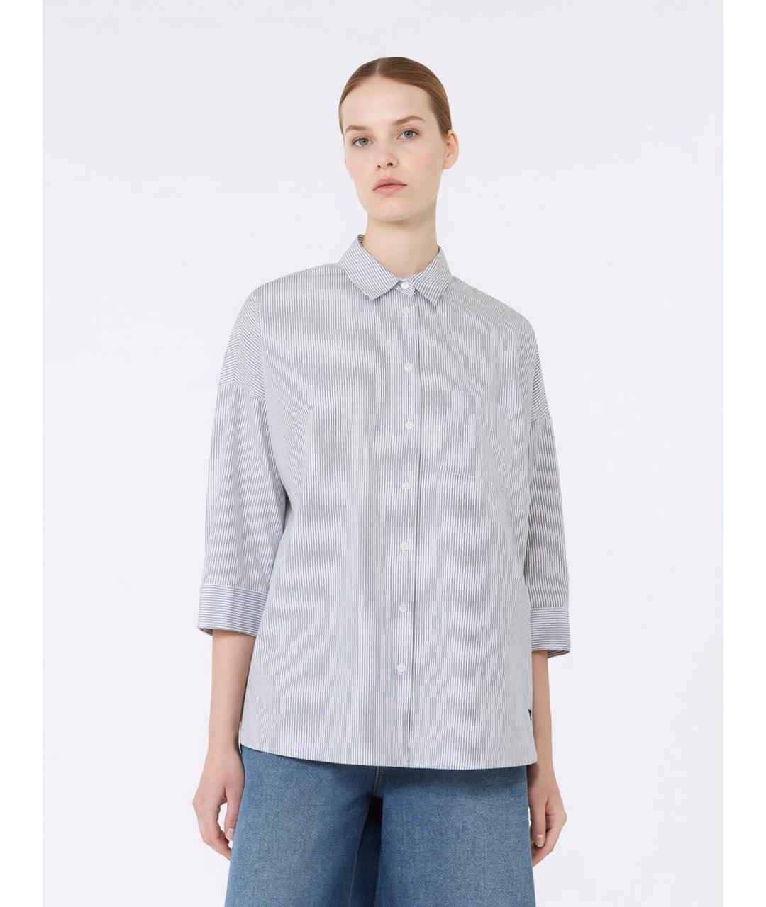 WEEKEND MAX MARA Синяя хлопковая рубашка, фото 3
