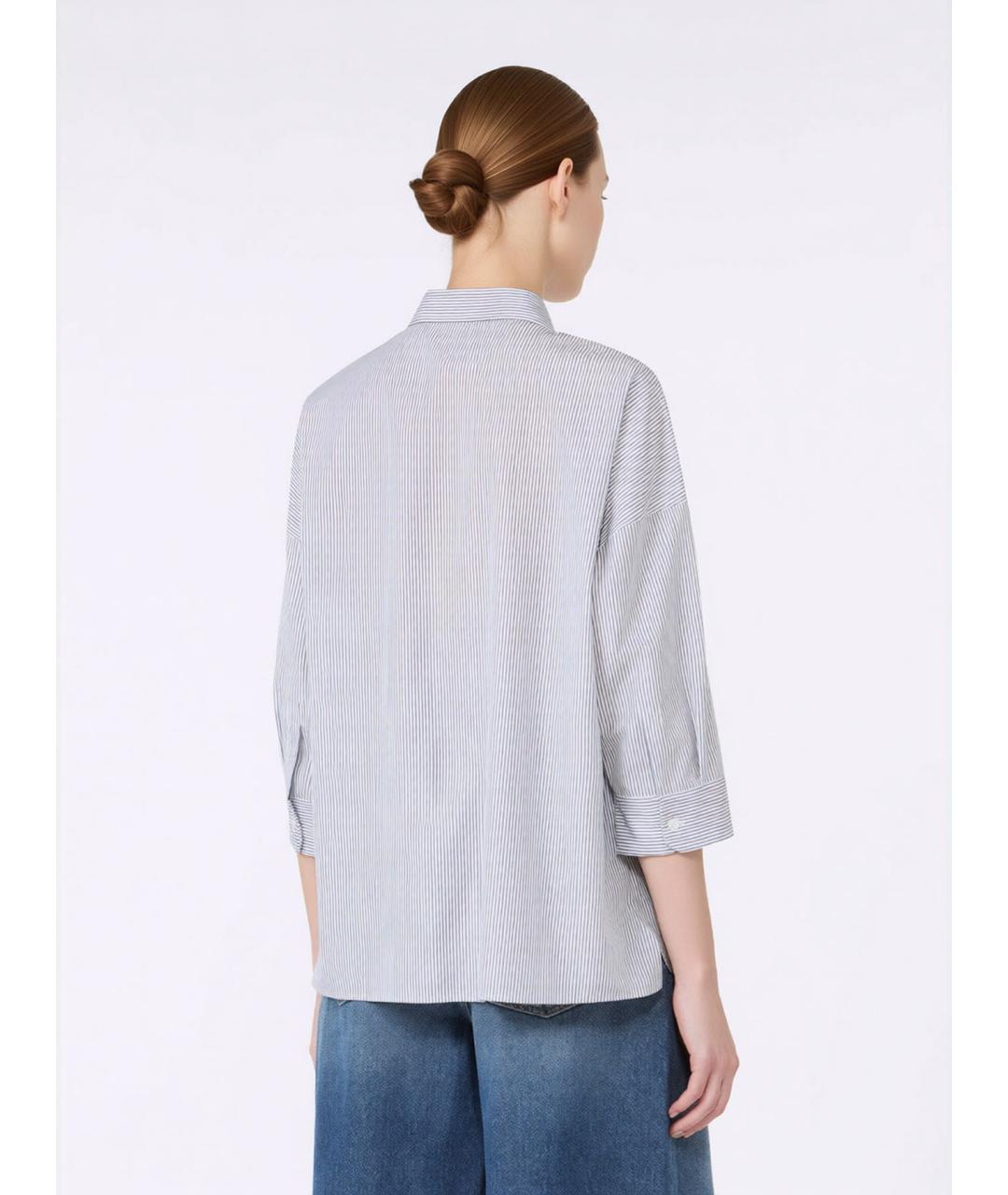WEEKEND MAX MARA Синяя хлопковая рубашка, фото 4