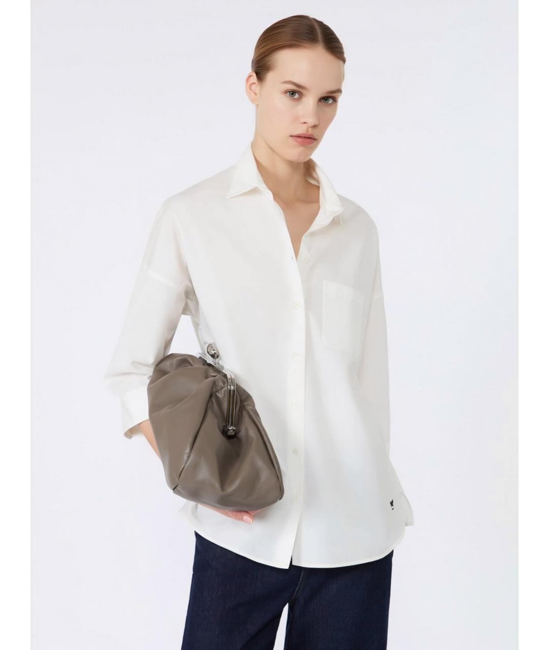 WEEKEND MAX MARA Белая хлопковая рубашка, фото 4