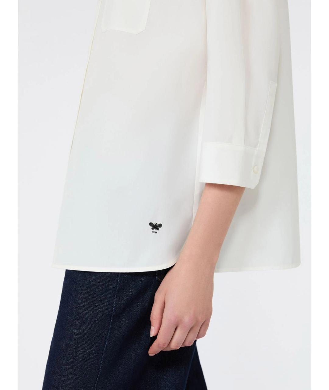 WEEKEND MAX MARA Белая хлопковая рубашка, фото 5