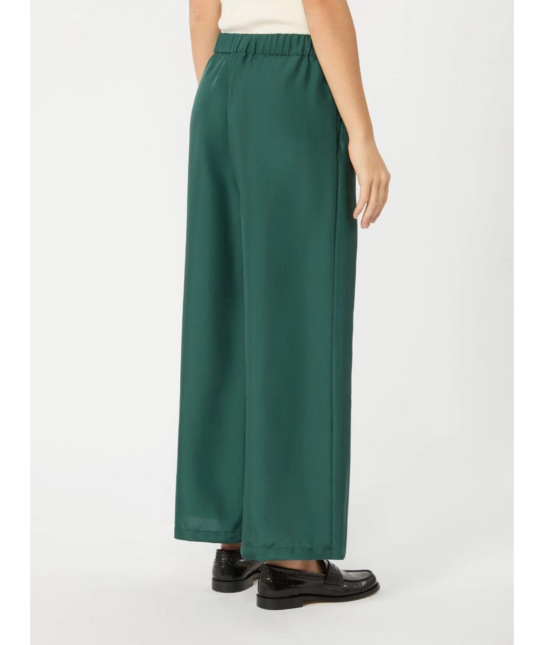 WEEKEND MAX MARA Зеленые шелковые прямые брюки, фото 4